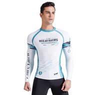 Long Sleeve Rashguard Swimsuit Diving Surfing Shirt Surf Wear Uv Protection Lycra Men Guard Top