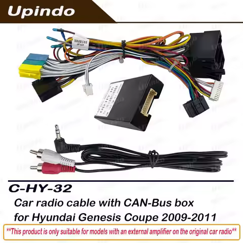 For Hyundai Genesis Coupe 2009-2011 Android Radio Wiring Harness with CAN Bus Box Adapter Stereo Pow