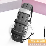 สายนาฬิกาหนังวัวหนังแท้สีชมพูสำหรับผู้หญิงสายนาฬิกาสำหรับ Fossil  Feida Casio Armani