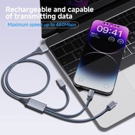 Travel 3 in 1 Cable 1.5m Fast Charging | Business Trip Essential i-P Android Type C | Portable Compa