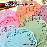 10 sheets of Pastel Color Lace Paper Pastel Oval Doilies with a diameter of 3.5 cm and 5.5 cm Lace L
