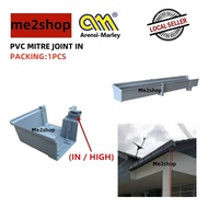 F300 GUTTER PIPE FITTINGS PVC MITRE JOINT IN (GREY) /PIPE SALUR AIR FITTING