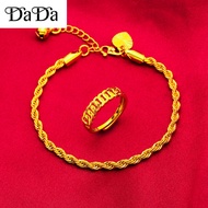 gold 916 original malaysia bracelet mens fine flower chain bell bracelet jewelry set