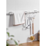 Adhesive Nail-Free Adjustable Curtain Rod Holder Clamp Hooks Rod Bracket Holders Wall Curtain Fixed Clip Hanging Rack