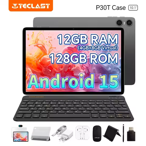 Teclast Tablet P30T Case Android 15 10.1" IPS Max 12GB RAM 128GB ROM T606 8-core P30TCase/Keyboard/M