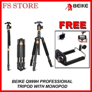 BEIKE QZSD Q999H Q-999H PROFESIONAL TRIPOD FREE HP HOLDER