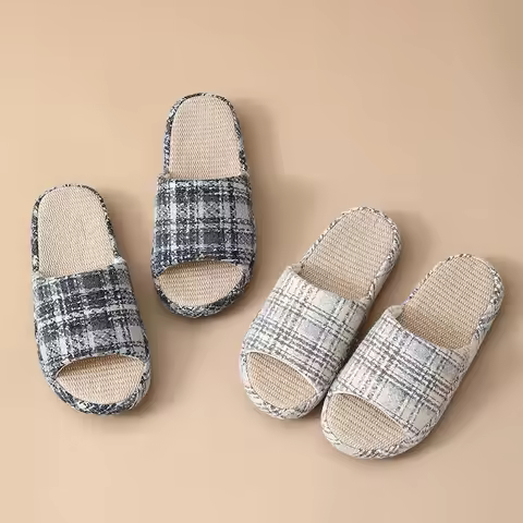 Summer Comfortable Women Home Shoes Men House Slippers Cotton Slides For Bedroom Couple Indoor Shoes