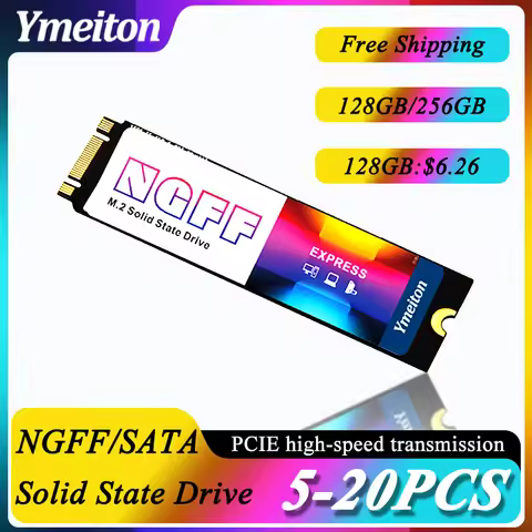 Ymeiton 5-20PCS NGFF Hard Drive for PC laptop 512GB NGFF/SATA Solid State Drive M.2 SSD 128GB 256GB 