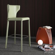 Bar stool high chair Saddle Leather Backrest High Bar Stool Nordic Popular Designer Sales Office Bar
