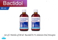 Authentic BACTIDOL 0.1% Solution Oral Antiseptic Set of 2 Bottles ( 60 ml )