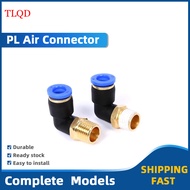 PL Elbow 1/8" 1/4 3/8 1/2 Male Thread  Air Pneumatic Fitting 90° M5 Bsp Quick Connector Gas 4mm 6mm 