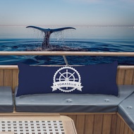 Custom Nautical Long Pillow Cover Anchor Stripe Design Personalized Ship Name Decorative Cushion Cov