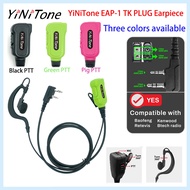 YiNiTone EAP-1P G-Shape Earpiece Headset with Pig PTT, 2 Pin for Kenwood TK-2107/3107 & BaoFeng UV-5
