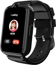 4G Smart Watch for Kids - Kids Smart Watch with GPS Tracker &amp; Video Calling Kids Cell Phone Watch for Boys Aged 5-12 SIM Card SOS Call Voice Chat Camera Touch Screen GPS Tracker for Kids(Black)