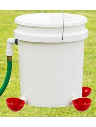 10入組自動家禽用飲水器,可用於雞、鴨、鵝,塑料飲水碗餵食器具
