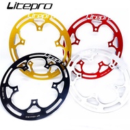 Litepro Folding Bike Chainwheel Protector LP 52/53T 54T Guard Plate Defend Crankset Chainring Cover Full CNC Technology 130BCD