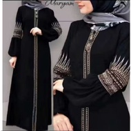 Black Abaya with Turkey Mariam embroidery Abaya Abaya Dubai Abaya Turkey