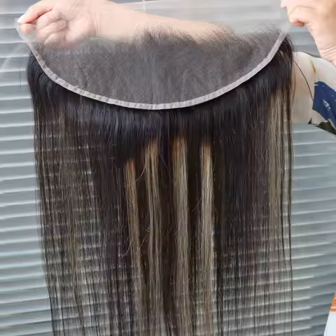 13x4 13x6 Human Hair Lace Frontal Closure Brazilian Highlight Piano Color 4x4 5x5 Lace Closure 1B #2