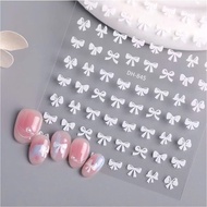 TheGioiNail666 Nail Sticker | Super Beautiful Hot Trend Nail Sticker | White Bow Decal Sticker for N