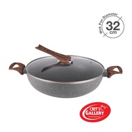 Chef's Gallery Induction Rock Wok Pan 32cm CG-ERWP32-IW-L-GRY