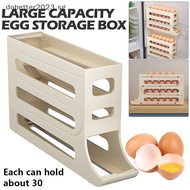 [DB] Refrigerator Automatic Scrolling Egg Rack Holder Storage Box For 30 Eggs Egg Basket Food Containers Refrigerator Storage Box [Ready Stock]