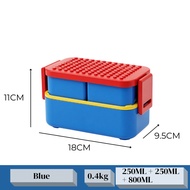 Ezalo Stacky PP Plastic Compartment Lunch Box With Tableware Two Layers Compartment Bento Lunch Box