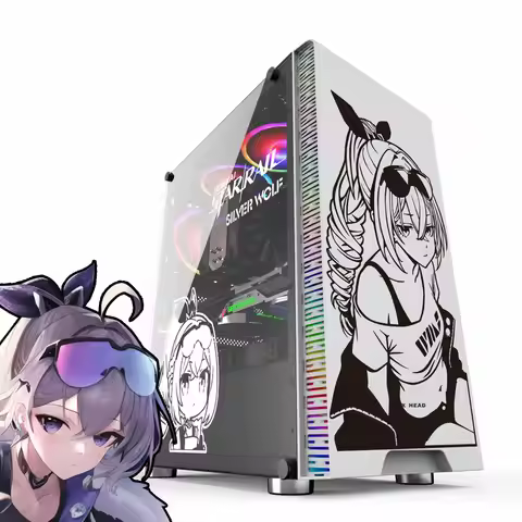 Silver Wolf Anime Stickers for PC Case,Star Rail Cartoon Decor Vinyl Decals for Atx Gaming Computer 