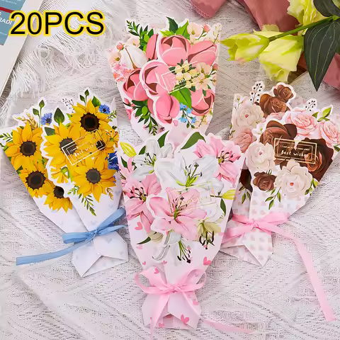 Flower Greeting Card Surprise Gifts For 2025 Mothers Day Birthday Thanksgiving Wedding Anniversary T