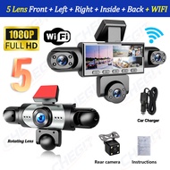 New 5Channel 360 Degree Car Dvr 1080P Video Recorder WiFi APP Dashcam 24h Parking Monitor Rear View 