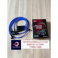 HOS - CAR PLUG WIRE SET / PLUG CABLE SILICONE - TOYOTA COROLLA 1.3 12V EE80 2E-LU 7MM Y1985-1988
