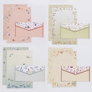 9 Pcs Japanese Romantic Mixed-Pattern Letter Paper Envelope Set Creative Blank Letter Pad