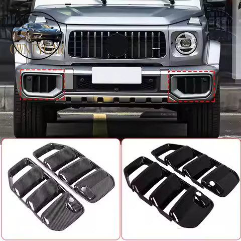 For Mercedes Benz G-Class G63 W465 2025 ABS Carbon Fiber Car Front Bumper Side Intake Grille Decorat