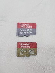 2張 Sandisk 16GB MicroSD 記憶卡