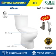 PROMO OULU C381 CLOSET KLOSET TOILET WC DUDUK C 381 FREE JET SHOWER + TEE CONNECTOR PUTIH-Diamond Da