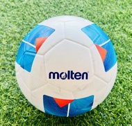 ลูกฟุตซอลหนังพีวีซี (PVC) Molten F9N1510 หนังอัด กันน้ำ สีฟ้าขาว ฟรีตาข่ายใส่บอล+เข็มเติมลม ของแท้