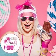 SPIN 80s Dress Costume Accessories for 80s Party Dress-up Include Headband Earrings Fishnet Gloves N