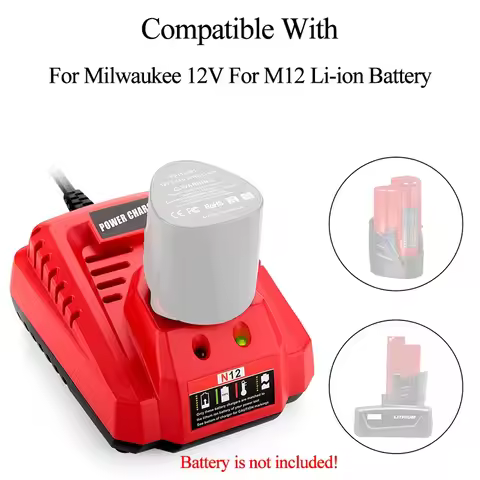 Power Tool Parts for Milwaukee 10.8V 12V Lithium-ion Battery Fast Charger for M12 N12 Compact Charge