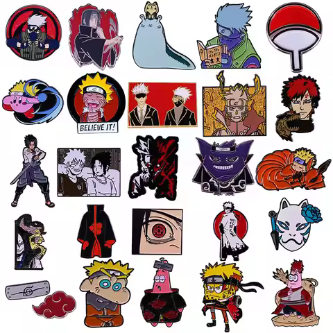 Japanese Anime Pins Backpacks Badges on Manga Naruto Enamel Pin Accessories for Jewelry Cute Red Clo