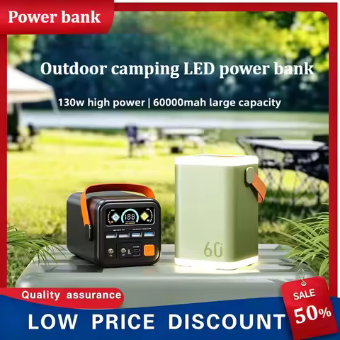 60000mAh Power Bank Portable Super Fast Charging External Battery Pack Multi Port Output for Outdoor