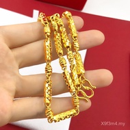 Necklace Beads Sand Gold Jewelry Men's Pillar Hollow Round Wholesale Factory Direct Sales Grinding T
