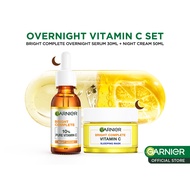 Garnier Vitamin C Night Kit Bright Complete Overnight Serum 30ml + Bright Complete Night Cream 50ml 