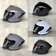 {ORIGINAL} Js ARMOR SOLID HALF FACE HELM FULLSET 3D SPOILER HANDLING PACKAGE