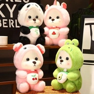 COD Lena Bear Plush Toy Lena Bear Doll Boneka beruang teddy yang comel, topi boleh ditanggalkan, had