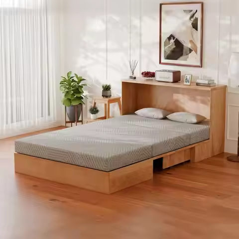 6 Inch Full Size Folding Memory Foam Mattress Topper with Washable Cover, Travel and Guest Bed, 75 x