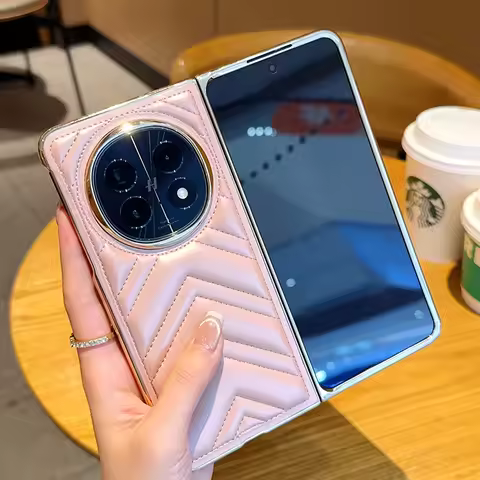 Pink Premium Leather Phone Cases For Honor Magic V3 Vs3 V2 Vs2 RSR V Flip Purse Vs High-end Gold Pla