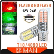 TRUCKING HIGH QUALITY 12V-24V T10 LED BULB GREEN RED WHITE BLUE YELLOW MENTOL 4090 LORRY LORI CAR KE