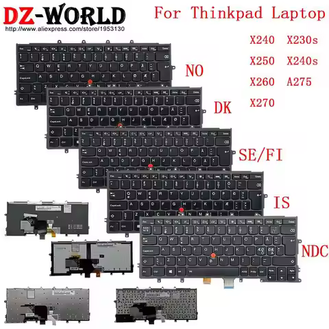 NDC Nordic SE Sweden Finnish NO Norway DK Denmark IC Iceland Backlight Keyboard for Lenovo Thinkpad 