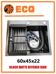 ELEGANT STAINLESS STEEL 304 KITCHEN SINK BLACK MATTE KS-6045