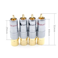 【Top-rated】 Hifi 4 Stcke Nakamichi Gold Berzog Rca Stecker Locking Nicht Solder Stecker Rca