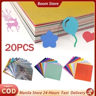 20pcs 15*15cm Colorful Glitter Cardstock Paper Holographic Glitter Board Cardstock Scrapbooking Arts